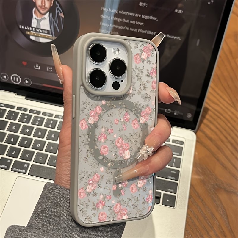 Pink Tiny Rose Clear Magnetic  - огляд і ціна Clear Shockproof Bumper Case