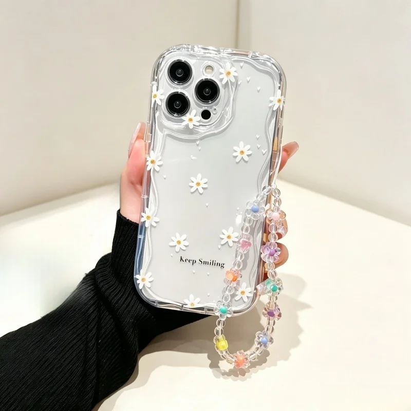 Cute Smile bee Flower Wrist St - огляд і ціна Cute Cartoon Wrist Strap Silicone Case
