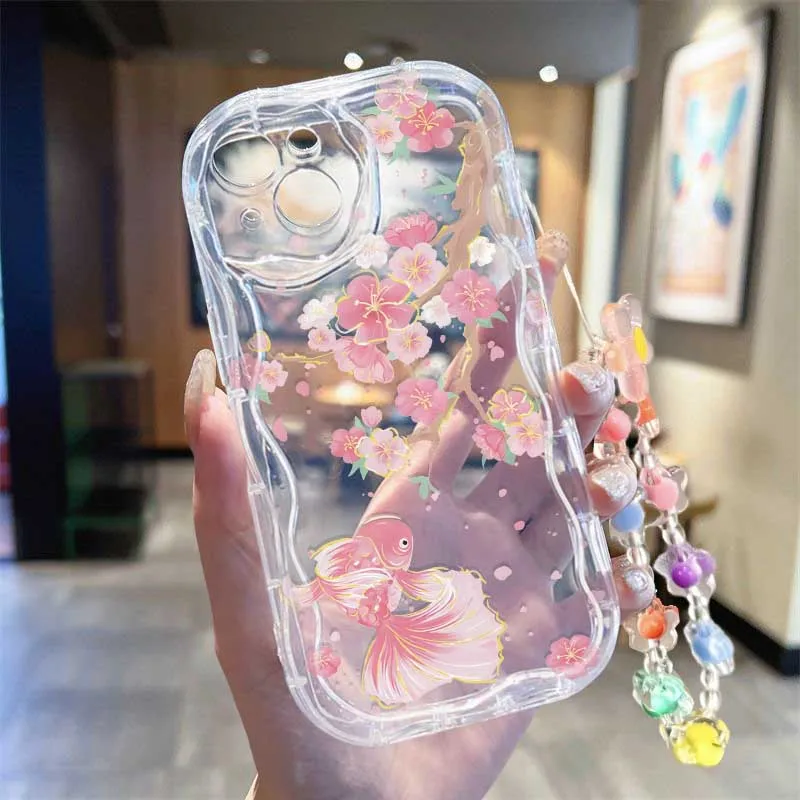 Cute Smile bee Flower Wrist St - огляд і ціна Cute Cartoon Wrist Strap Silicone Case